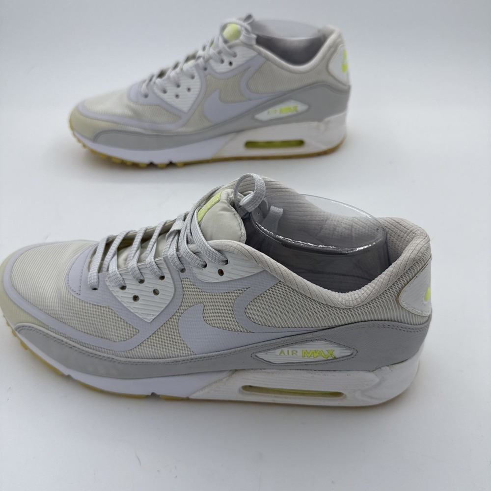 Nike Air Max 90 CMFT Tape White Neon Yellow Sz 9.5 - Picture 4 of 6